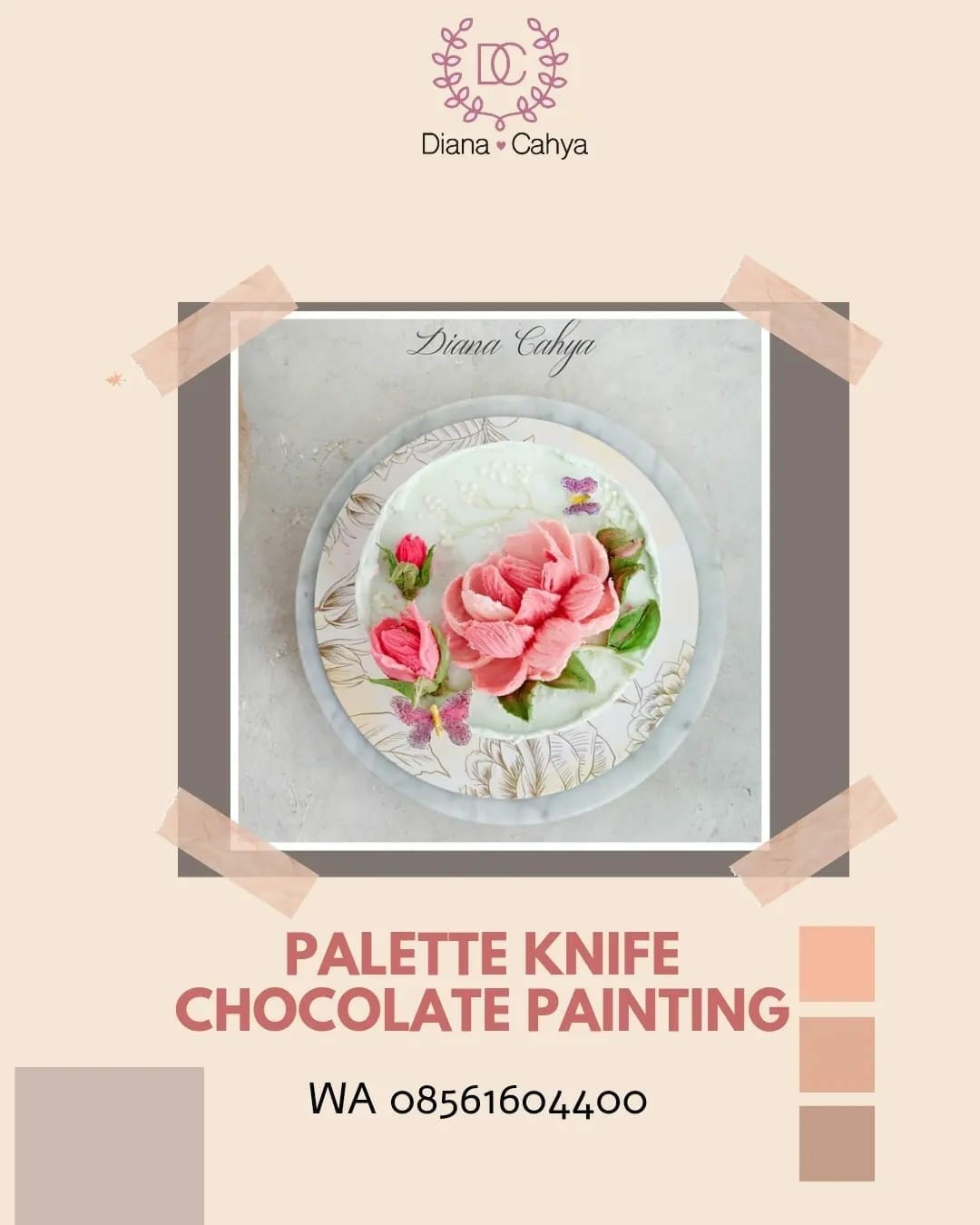 ROSE PALETTE KNIFE CHOCOLATE PAINTING